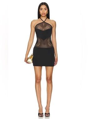 DI PETSA Venus Love Tattoo Mini Dress in Black Medium